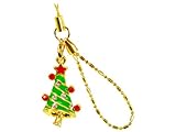 Cellet Christmas Phone Charm - Christmas Tree W/ Sparkling Red & Light Pink Stones