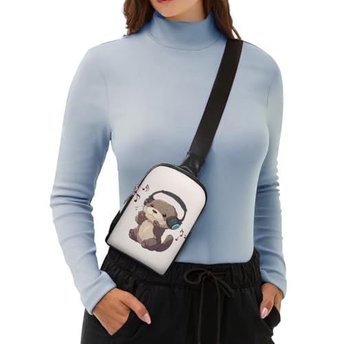 Cute Otter Women Sling Bag for Lady Lightweight Cross Purse for Mother Casual Crossbody Bag for Ladies Large Storage Cross Body Bag with Zipper and Inner Pocket4