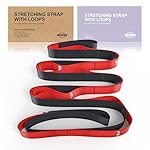 ROSAPOAR Stretching Strap with Loops - Non Elastic Yoga Straps for Physical Therapy, Durable Stretch Bands for Exercise, Flexibility Training, Hamstring & Leg Stretcher, Yoga/Pilates/Gymnastics