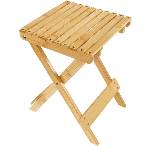 Table basse pliante en bois noble, sellette chic et compacte d'intérieur - 2