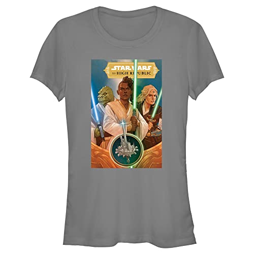 T-shirt Star Wars femme noir col rond avec motif couverture vintage