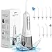 Idropulsore Dentale Portatile con 9 Ugelli di Ricambio, Apiker irrigatore dentale 300 ml con 4 Modalità, Idropulsore Dentale Professionale IPX7 Impermeabile, Pulizia Denti Idropulsore a casa e Viaggio