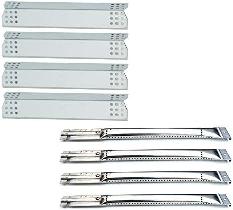 Direct Store Parts Kit DG256 Replacement for Master Forge 1010037 1010048 Nexgrill 720-0837C 720-0837E Gas Grill Repair Kit (4-Pack) Stainless Steel Burners & Heat Plates