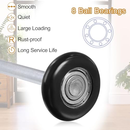 uxcell 12pcs Garage Door Rollers, 2" Nylon Roller for 2" Garage Track, 4.25" Stem, 8 Balls Sealed Bearing - Image 3