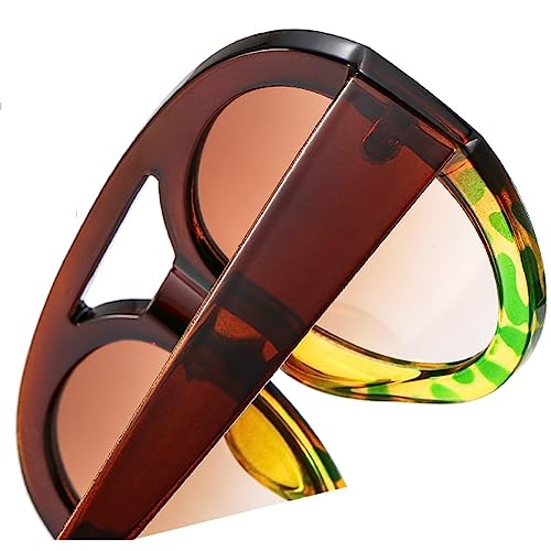 Vintage Double Beam Round Oversized Sunglasses For Women Fashion Gradient Sun Glasses Female Sexy Party Shades 6