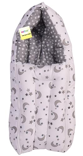 Image of Kwitchy New Born Bedding Combo of Baby Mattress with Net | | Gaddi Set | Comforter (0-6 Months) Grey (4PCS Set)