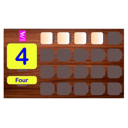 Puzzle board showing number 12 and twelve counting slots filled