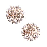 Douqu 1 Pair Fashion Wedding Bridal Pearl Gold Silver Gray Rhinestone Crystal Shoe Boots Clips (Gold