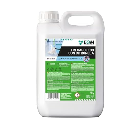EQM - ECO- 210 - Fregasuelos con Citronela - 5L - Repelente Natural - Evita el tránsito de insectos - Limpia e higieniza cualquier superficie