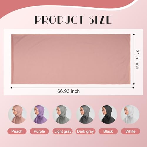 Hijab Scarves for Women 6 Pack,Jersey Hijab for Women Soft Long Scarf Shawl Lightweight Muslim hijab scarf for women2