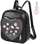 Chillpaper Ita Bag Backpack Heart Shaped Purse with Pin Display Window Insert Charm Kawaii Cute A...