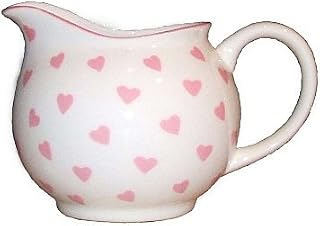 Nina Campbell porcelana Jarra de Crema, Funda), diseño de corazones, color rosa