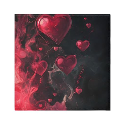 Servilletas de Tela con Corazones para San Valentín x6 miniatura 1