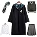 Produktbild FStory&Winyee Harry Potter Kostüm Kinder Erwachsene Umhang Damen Gryffindor Hufflepuff Ravenclaw Slytherin Fanartikel Fasching Outfit Set Cape,Krawatte,Hemd,Rock,Weste