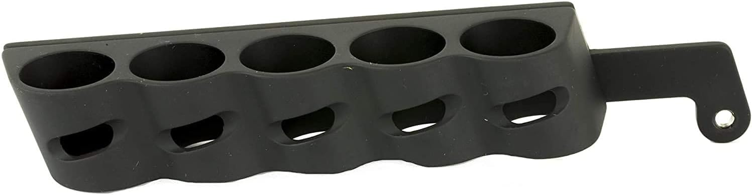 GG&G GGG-2001 Inc., 5 Shot Side Saddle, fits Mossberg Shockwave, Holds 12 Gauge Ammunition, Angle Facilitates Easy Bottom Loading of The Magazine Tube & Top Loading of The Chamber, Black Finish, 12GA