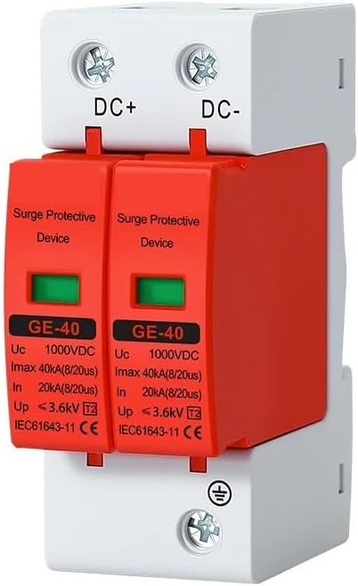2P 20KA 40KA DC SPD Surge Protective Device 500V 600V 800V 1000V Voltage Protector Solar PV Photovoltaic Lightning Arrester(600V)