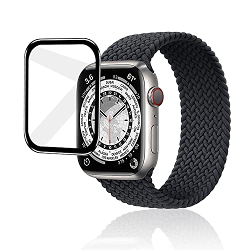【2枚セット】NUPO Apple Watch Series 7 41mm ガラスフィルム 強化ガラス液晶保護フィルム Apple Watch Series7 専用設計 3D全面保護 PMMA+PC製素材 非-ガラス Apple Watch7 41mm 対応 (黒)