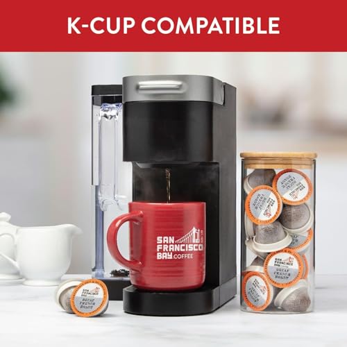 SAN FRANCISCO BAY SF Coffee OneCUP DECAF French Roast 36 Ct Swiss Water Processed Dark Roast Compostable Coffee Pods, K Cup Compatible including Keurig 2.0 (Packaging May Vary)