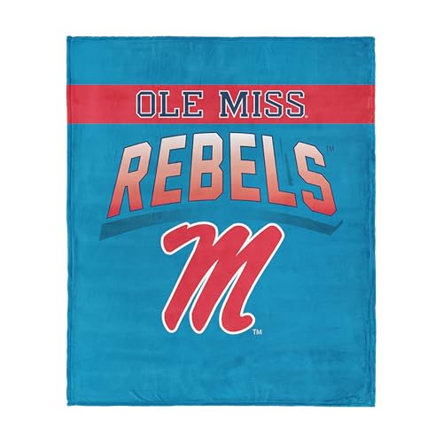 Northwest Ole Miss Rebels NCAA Bevel Silk Touch Throw Blanket 50x60 inches