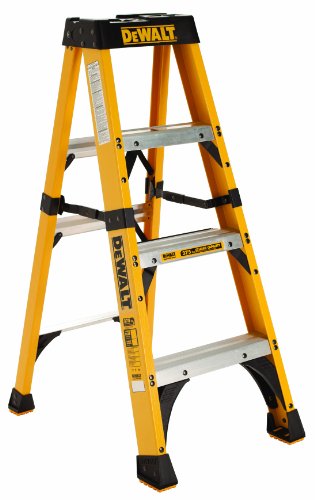 DeWalt DXL3410-04 4-Feet Fiberglass Stepladder Type IAA with 375-Pound Duty Rating, 4-Feet