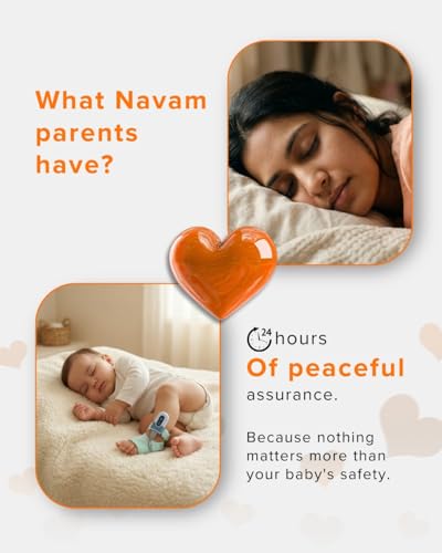 Image of Navam Smart Baby Monitor for 0-2 Years I Bluetooth Wearable Pulse Oximeter with SpO2 Oxygen, Heart Rate.