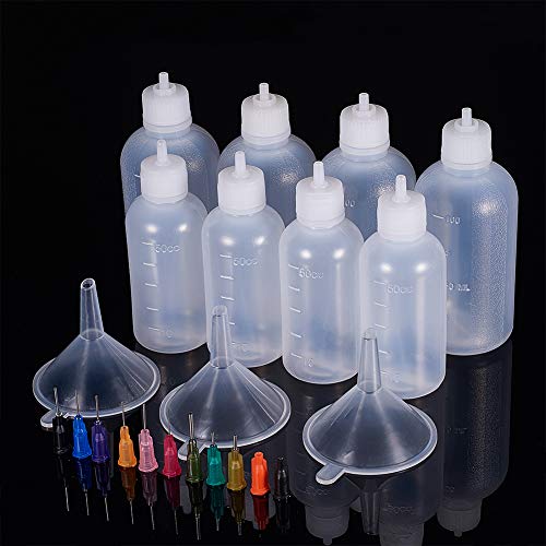 BENECREAT 8 PACK 50/100ml Mehrzweck DIY Präzisionsspitzen Applikatorflaschen Set, Ultrafeine Nadelspitzen Klebeapplikator Quetschflaschen… – Ansicht 2