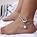 CrazyPiercing Anklet Bracelet, Star Moon Pearl Ankle Bracelet for Women, 3-Layer Chain Ankle Bracelets, Beach Anklet Bracelet, Adjustable Barefoot Sandals Beach Foot Gift for Women (Silver)