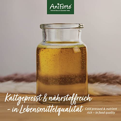 AniForte Leinöl für Hunde & Pferde 1 Liter - Ãl Kaltgepresst, Nativ, Reich an Omega 3 & Omega 6 Fettsäuren, Leinöl Hunde als Barf Zusatz, Hochwertiges Leinöl für Tiere – Bild 3