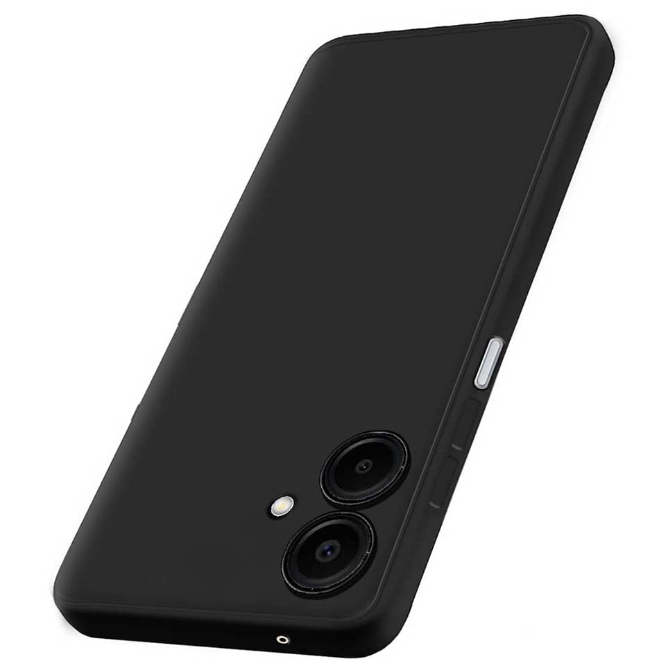 Image of Fashionury Liquid Silicon Back Cover for Samsung Galaxy A06 5G | Camera Protection | Inner Velvet Fabric | Anti-Fingerprint | Ultra Slim Case (Black)
