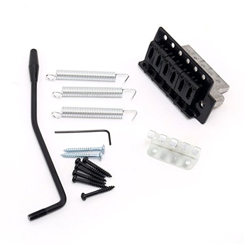 RETYLY Licensed Guitar Tremolo Bridge System Set for Electric Guitar Replacement, Black