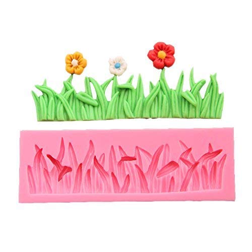 IAJ Silicone Grass Food Grade 3D Fondant Marzipan Clay Cake Decorating Tools, Multicolor