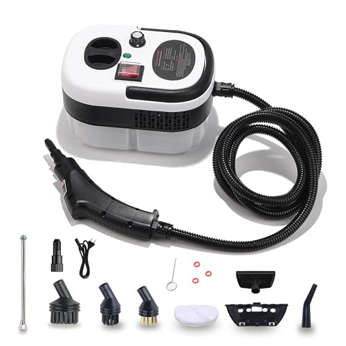 auvstar Limpiador a Vapor Portátil 2500W, 6 Niveles Ajustables, Depósito 1200ml, Vaporeta Multifunción, Steam Cleaner para Cocina, Baño, Coche, Ventanas, Suelos