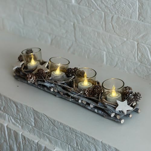 Image of FURORA LIGHTING Silver Glitter Flameless Tealights - 1.45 inch W x 1.57 inch H, 12-Pack, Batteries Included