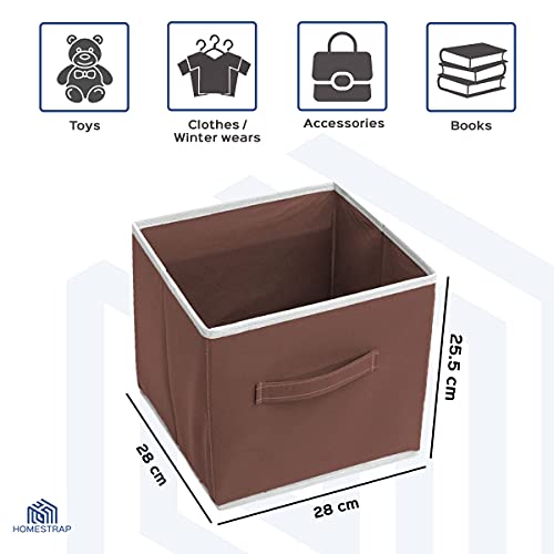 Image of HomeStrap Foldable Storage Cubes /Boxes (Pack of 6, Brown)