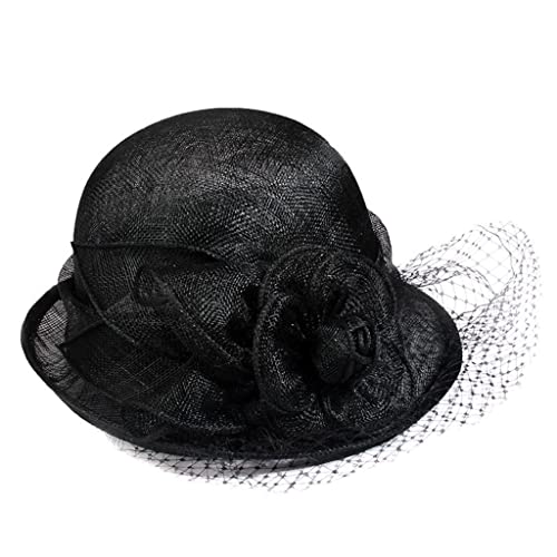 Chapeau pare-soleil frisé en lin rétro pour femme chic en balade