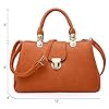 Dasein Women Satchel Handbags Top Handle Purse Medium Tote Bag Vegan Leather Shoulder Bag Brown