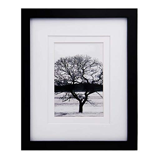 Egofine Bilderrahmen aus Massivholz, 25,4 x 20,3 cm, für Tisch- und Wandmontage, Schwarz Cover