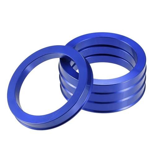 A ABSOPRO Juego de 4 Anillos Centradores de Buje para Automóvil OD 73.1mm A ID 57.1mm Anillos Centradores de Buje Espaciador de Centro de Rueda de Aleación de Aluminio Azul