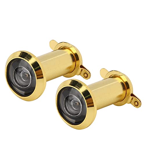 CHICIRIS Mirillas para Puerta, 2 Piezas Visor de Puerta, Ángulo de Visión de 220 Grados Anti-Robo, Mirilla con Cubierta Trasera para Seguridad en Hogar y Hotel, Color Dorado