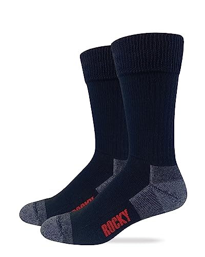 Rocky Mens Ultra Dri Non Binding Stretch Top Crew Work Boot Socks 2 Pair Pack (as1, alpha, l, regular, regular, Black)