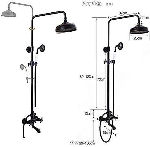 Robinet de baignoire cascade bronze noir mitigeur douche 5 trous - 3