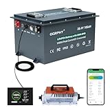 OGRPHY 36V Lithium Golf Cart Battery, 200A BMS(1000A Peak Current), with Touch Monitor & Mobile APP, 4000+ Cycles 36V Lithium Battery with 25A Charger, Perfect for Golf Carts, Trolling Motor(105AH)