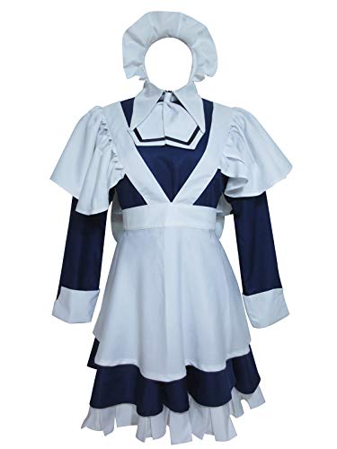 Xiao Wu Chobits Persocom Yuzuki Maid Fancy Dress Outfit Clothes Cosplay Costume (Custom Made) White,Blue