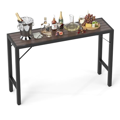 Raysfung 55” Outdoor Bar Table, Waterproof, Brown