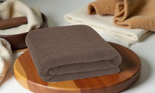 Image of IVAZA Ultimate Luxury with Our 600 GSM Bamboo Bath Towel - 3X The Softness of Cotton with Ultra-Absorbent, Eco-Friendly Fibers for a Spa-Like Feel at Home (120x60 cm) Pack of 2 Beige & Light Grey