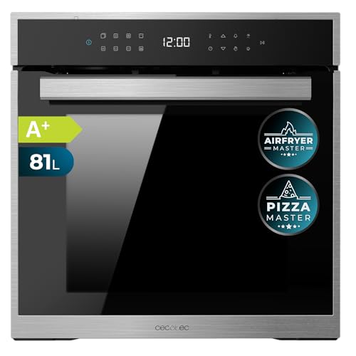 Cecotec Four encastrable Pyrolytique 60cm Bolero Hexa P506000 Edge A+. 3400W, Capacité de 81L, 11 Fonctions avec Airfryer Master, Pizza Master, 3D Cooking,...