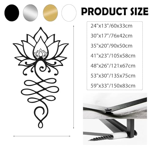 Décoration murale en métal fleur de lotus argenté 41cm - 4