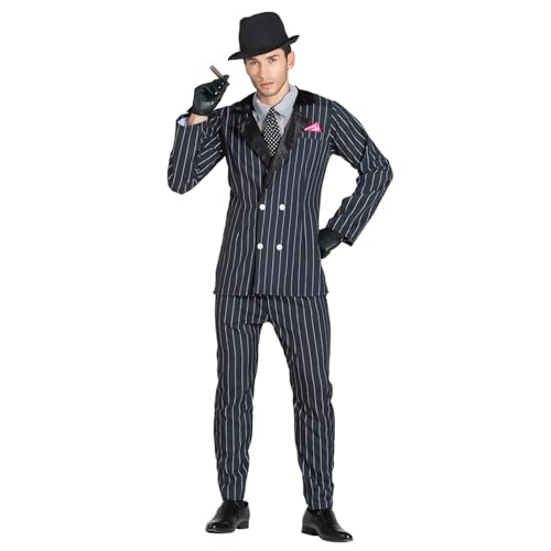 Costume gangster de carnaval Boland déguisement mafia boss 4 pièces Halloween adulte