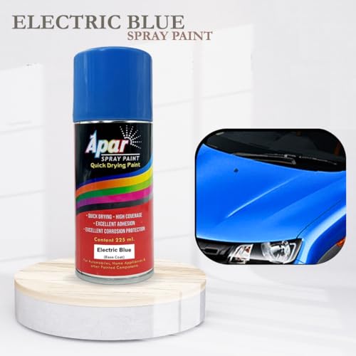 Image of APAR Automotive Spray Paint Electric Blue (RC Colour Name) + GC Compatible for Renault cars -225 ml (Pack of 2-Pcs)