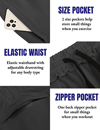 Coofandy Men's 2 Pack Gym Workout Shorts Quick Dry Training Shorts Running Weightlifting Jogger With Pocket Dark Grey/Black, M #TOP5